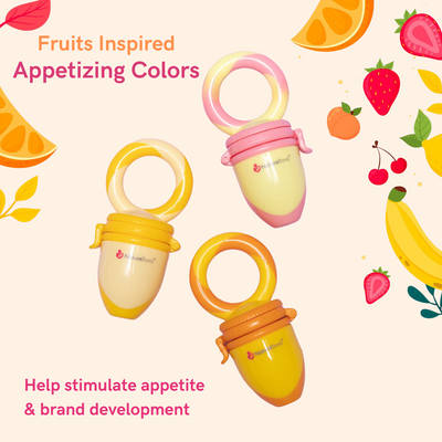 Baby Fruit & Food Feeder - Sunshine Orange & Lemonade Yellow